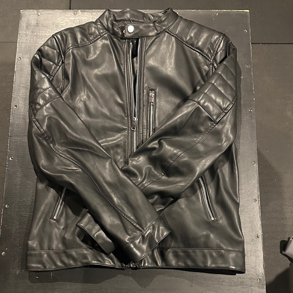 H&M Sleek Black Leather Jacket